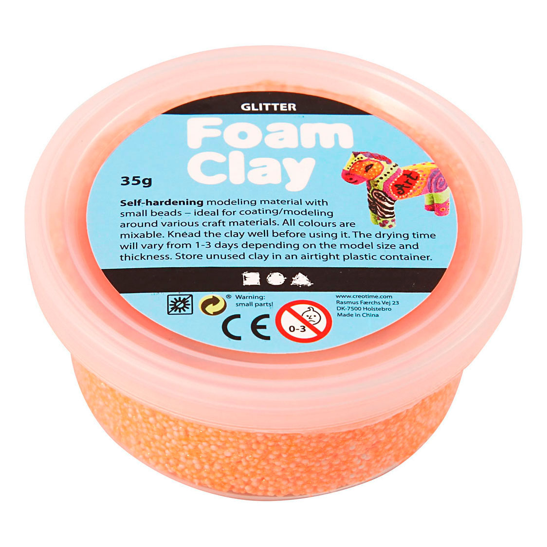 Foam Clay Glitter Oranje - 35gr.