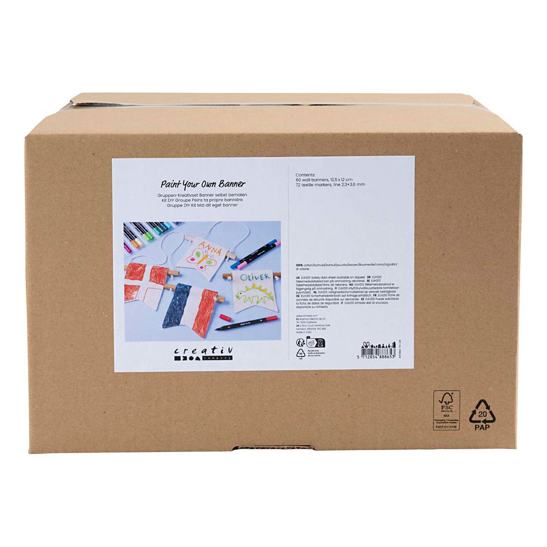 Groepsset Verf je eigen Spandoek 10,5x12cm - 60st.