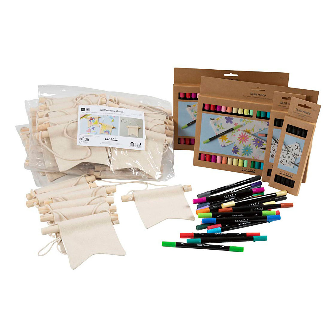Groepsset Verf je eigen Spandoek 10,5x12cm - 60st.
