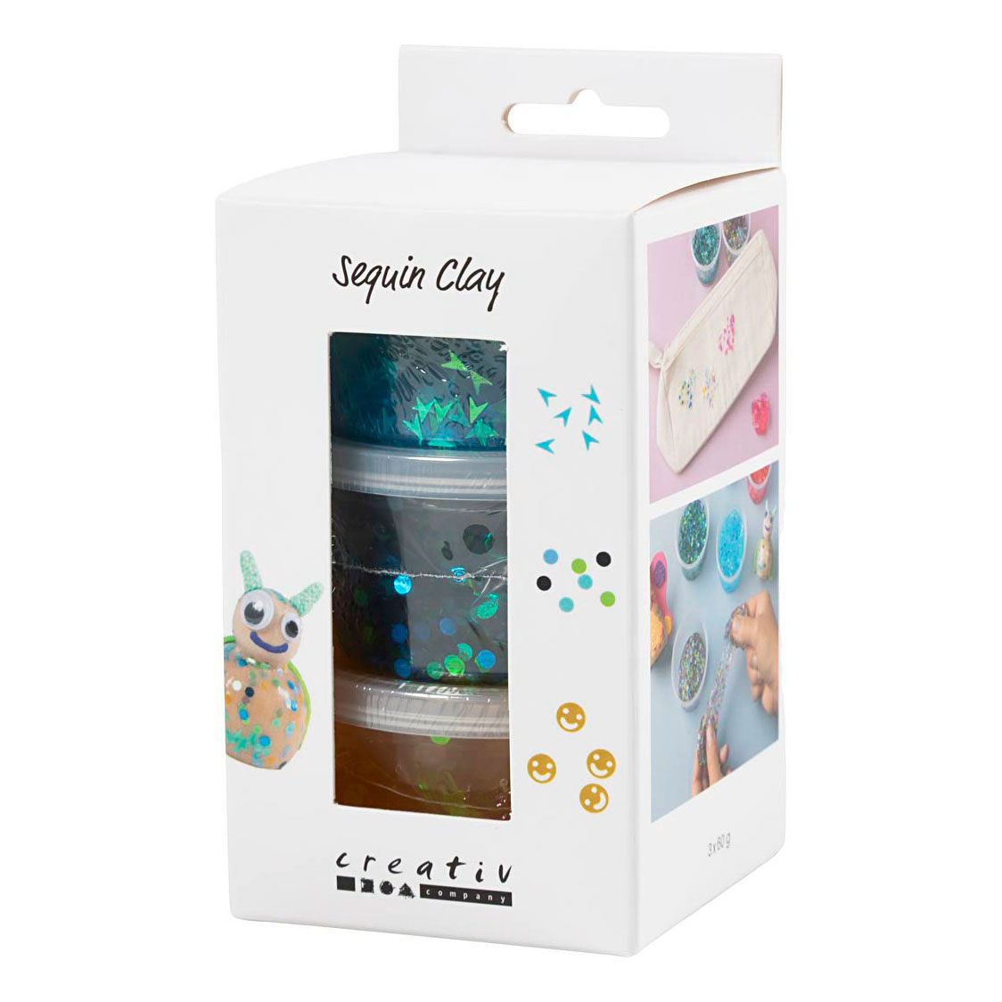 Sequin Clay Blauw/Groen - 6x60gr.