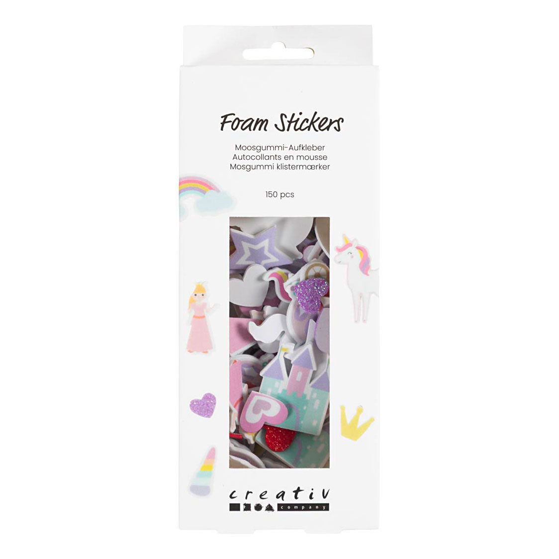 Foam Stickers Prinses en Eenhoorn - 150st.
