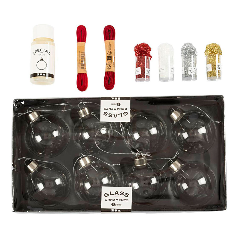 Hobbyset Kerstballen Glitter