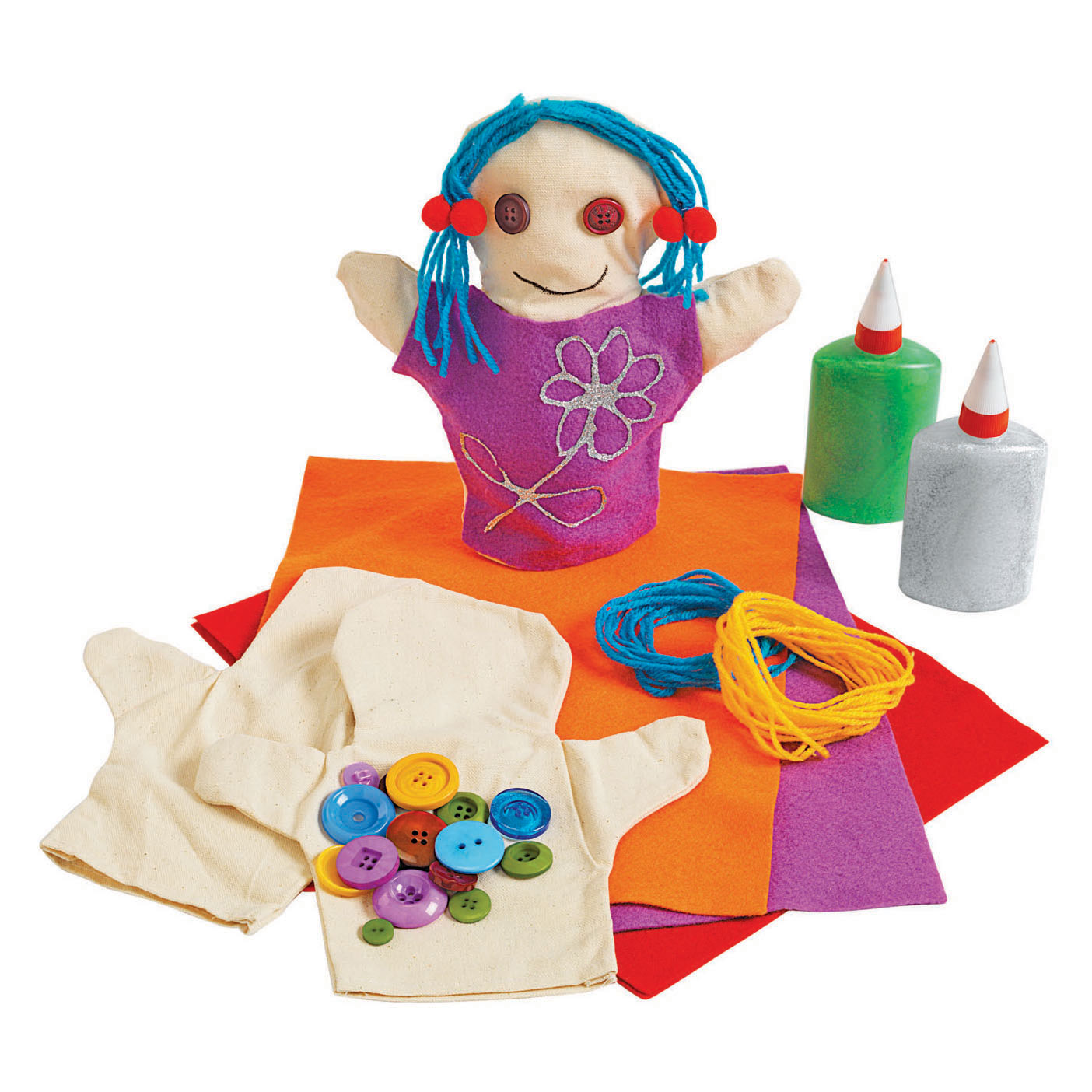 Colorations - Décorez vos propres marionnettes à main, ensemble de 12