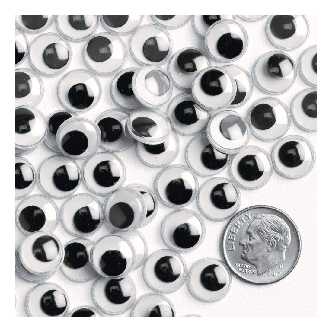Colorations - Yeux mobiles noirs, 1000 pièces.