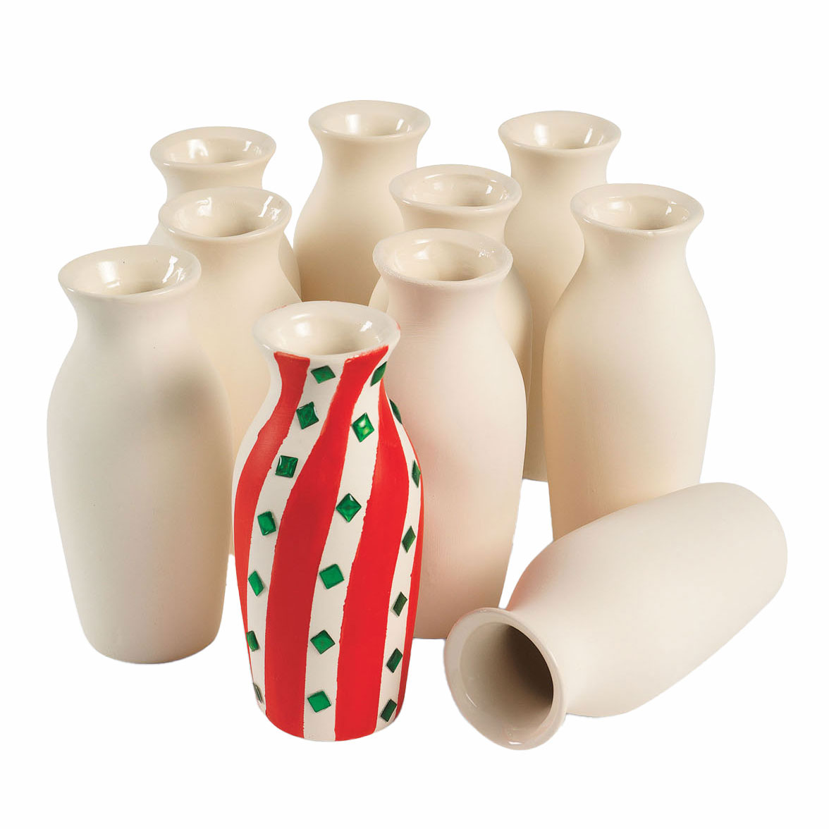 Colorations - Décorez votre propre vase en céramique, lot de 12