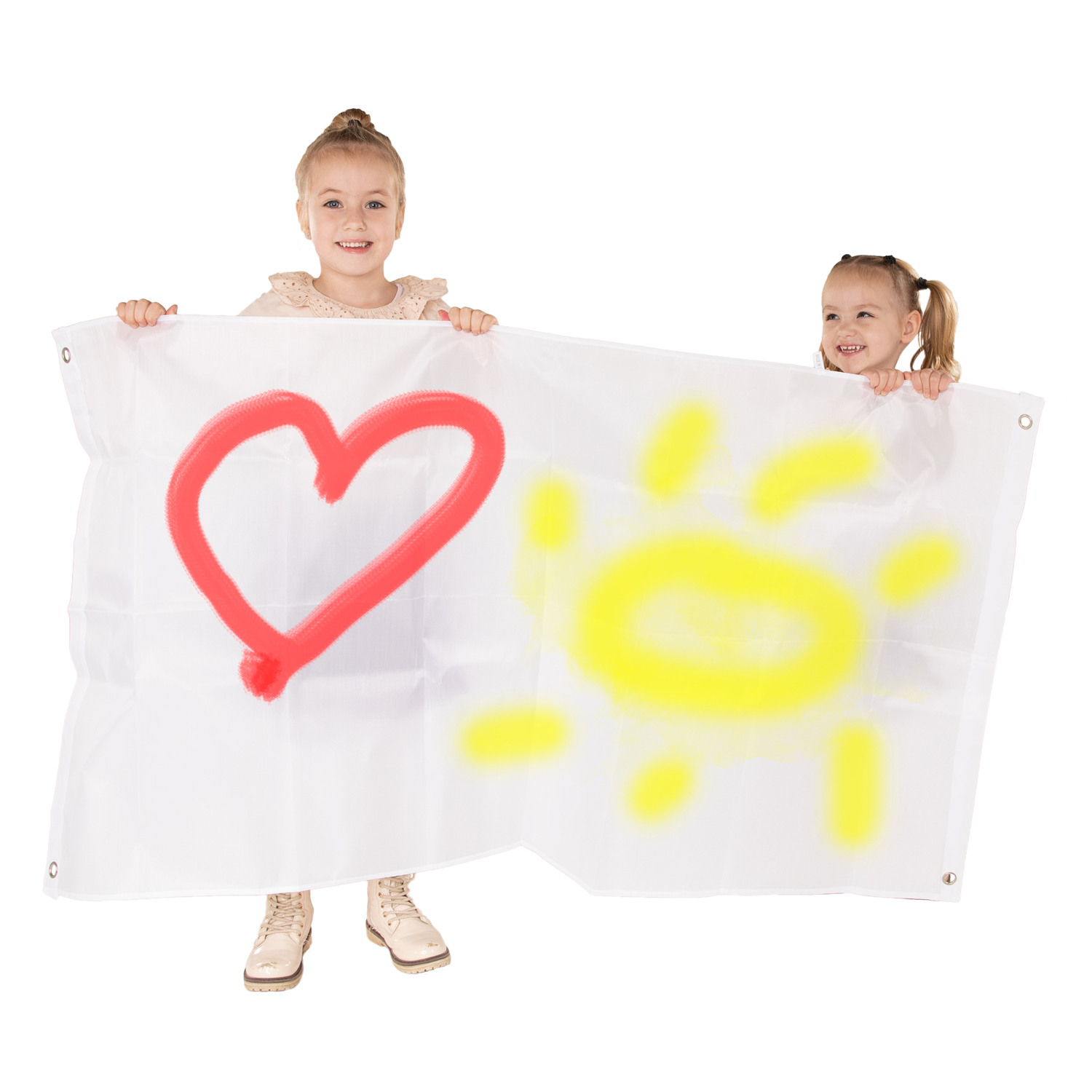 Colorations - Décorez votre propre bannière en nylon grand blanc, lot de 2