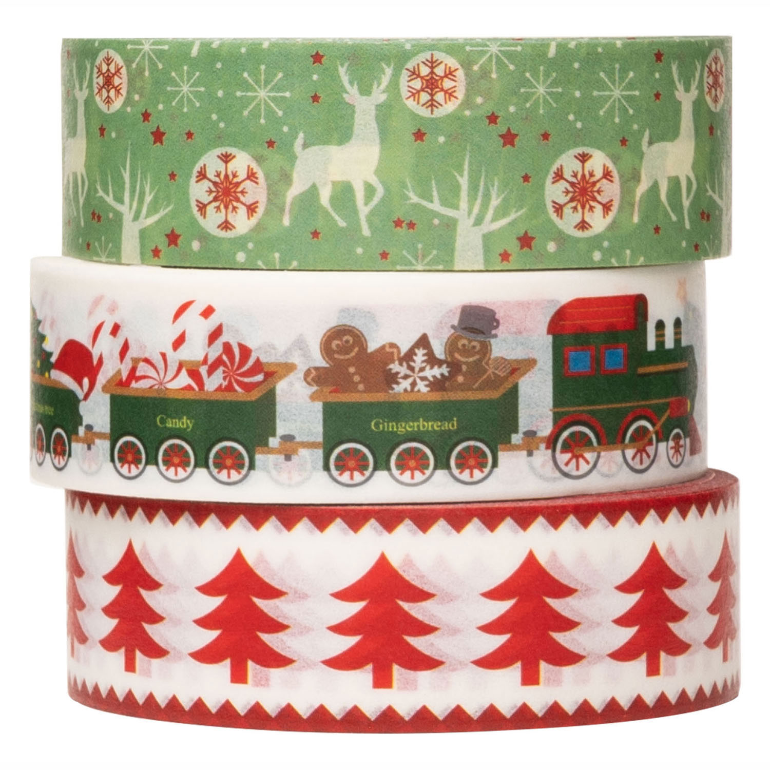 Colorations Washi Tape Kerst 3 Rollen, 5mtr.