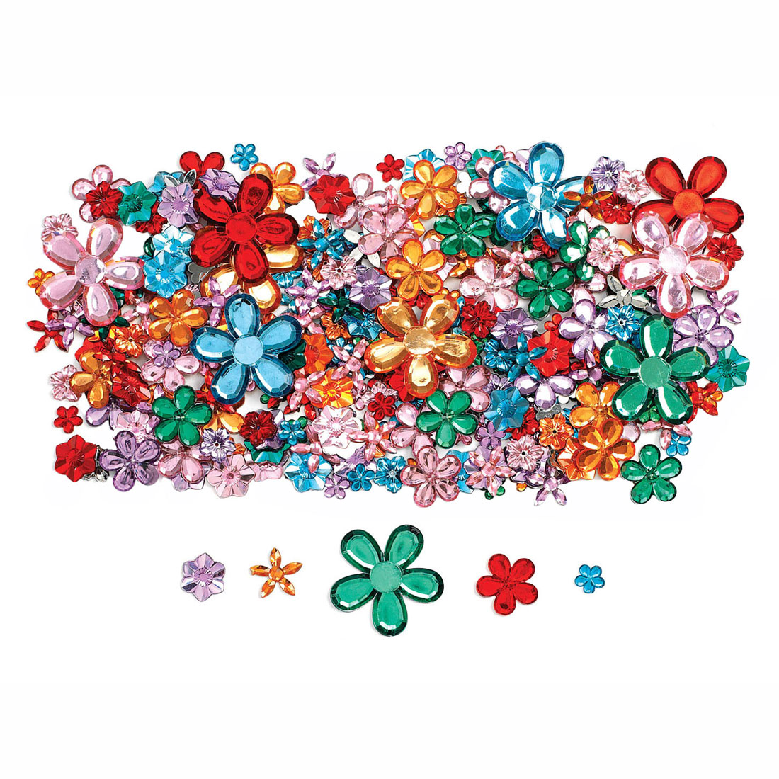 Colorations - Strass fleurs colorées, 300 pièces.