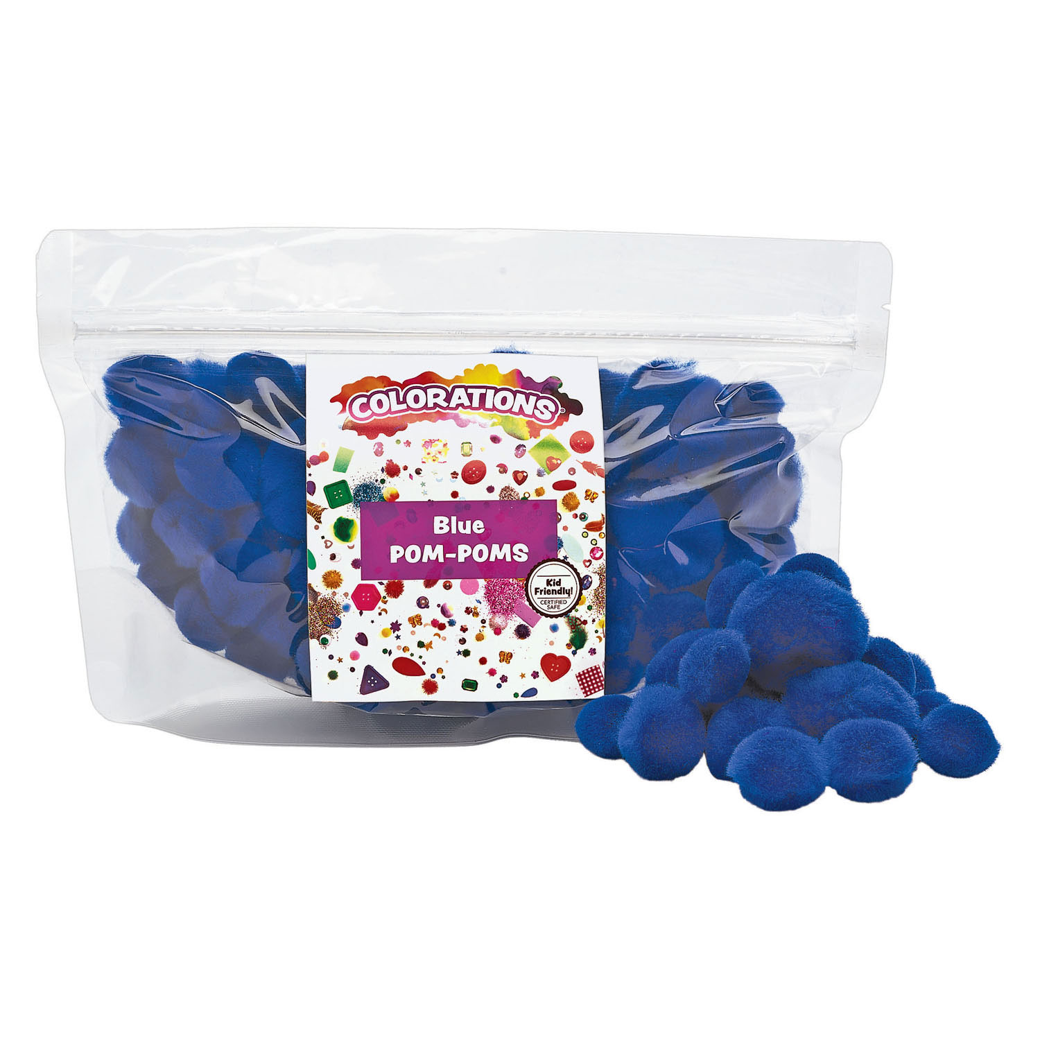 Colorations - Pompons Bleu, 100pcs.