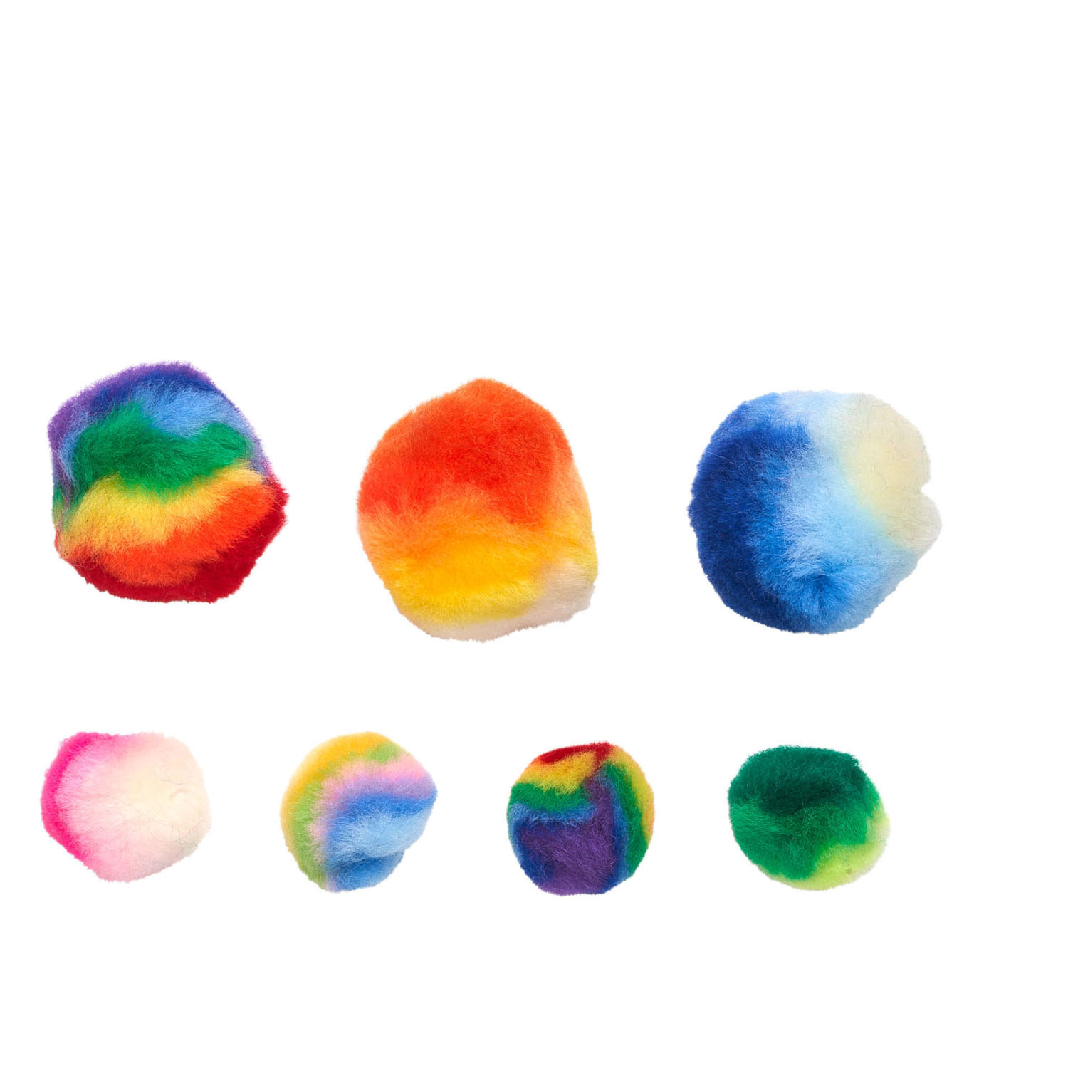 Colorations – Regenbogen-gestreifte Pompons, 180 Stück.