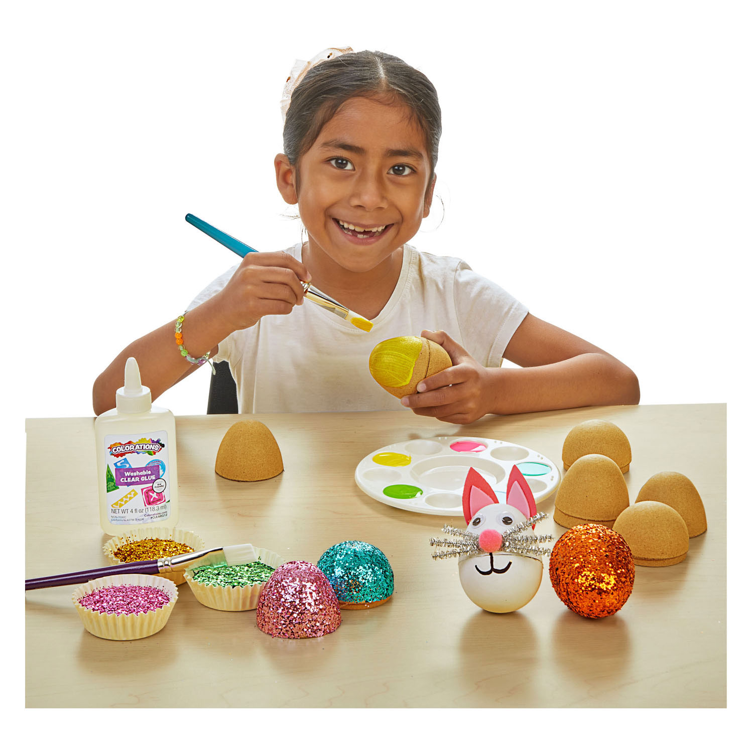 Colorations – Dekorieren Sie Ihre eigenen Pappmaché-Eier, Set mit 12 Stück.