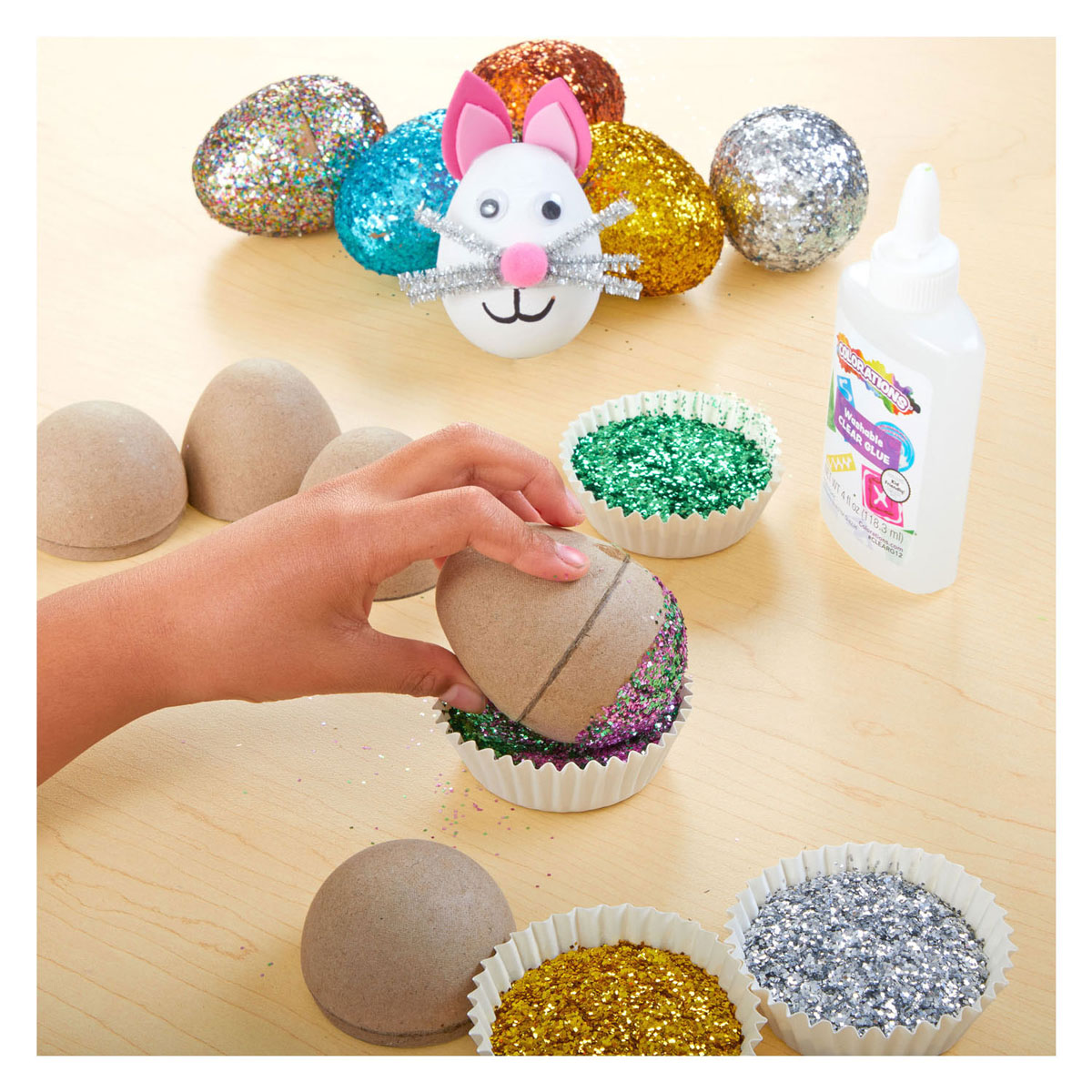 Colorations - Décorez vos propres œufs en papier mâché, ensemble de 12 pcs.