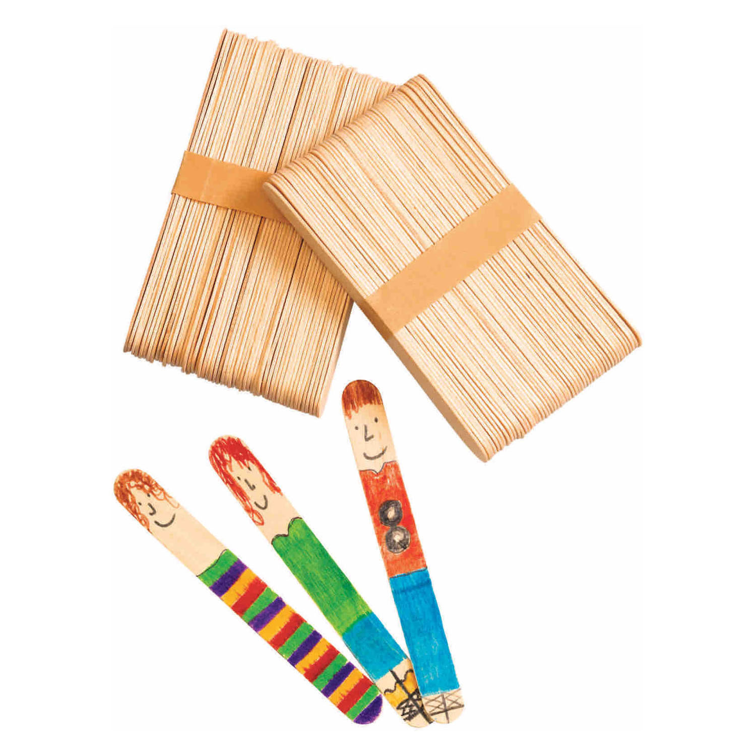 Colorations – Große Bastelstäbchen aus Holz, 100er-Set