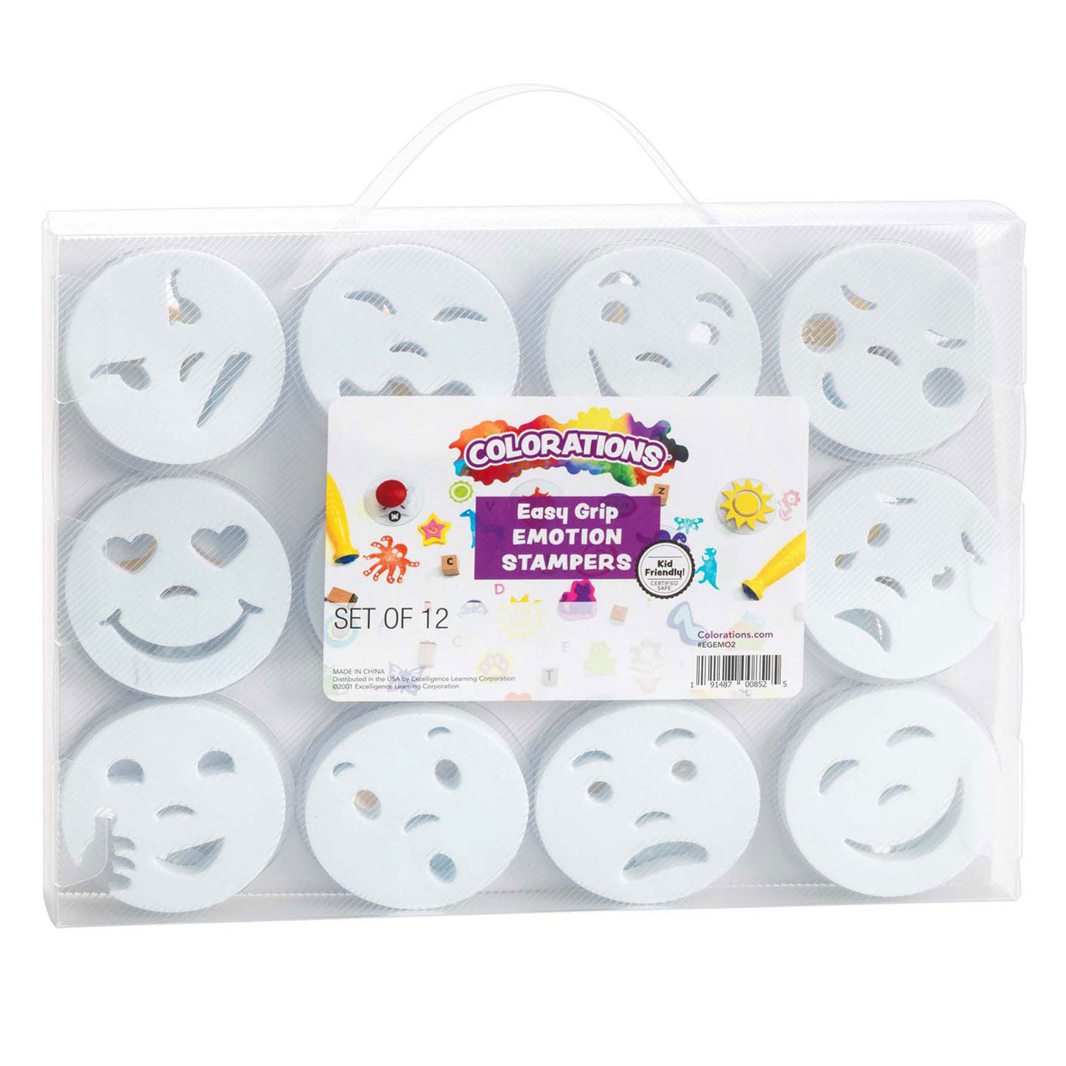 Colorations - Easy Grip Emotiestempels, 12st.