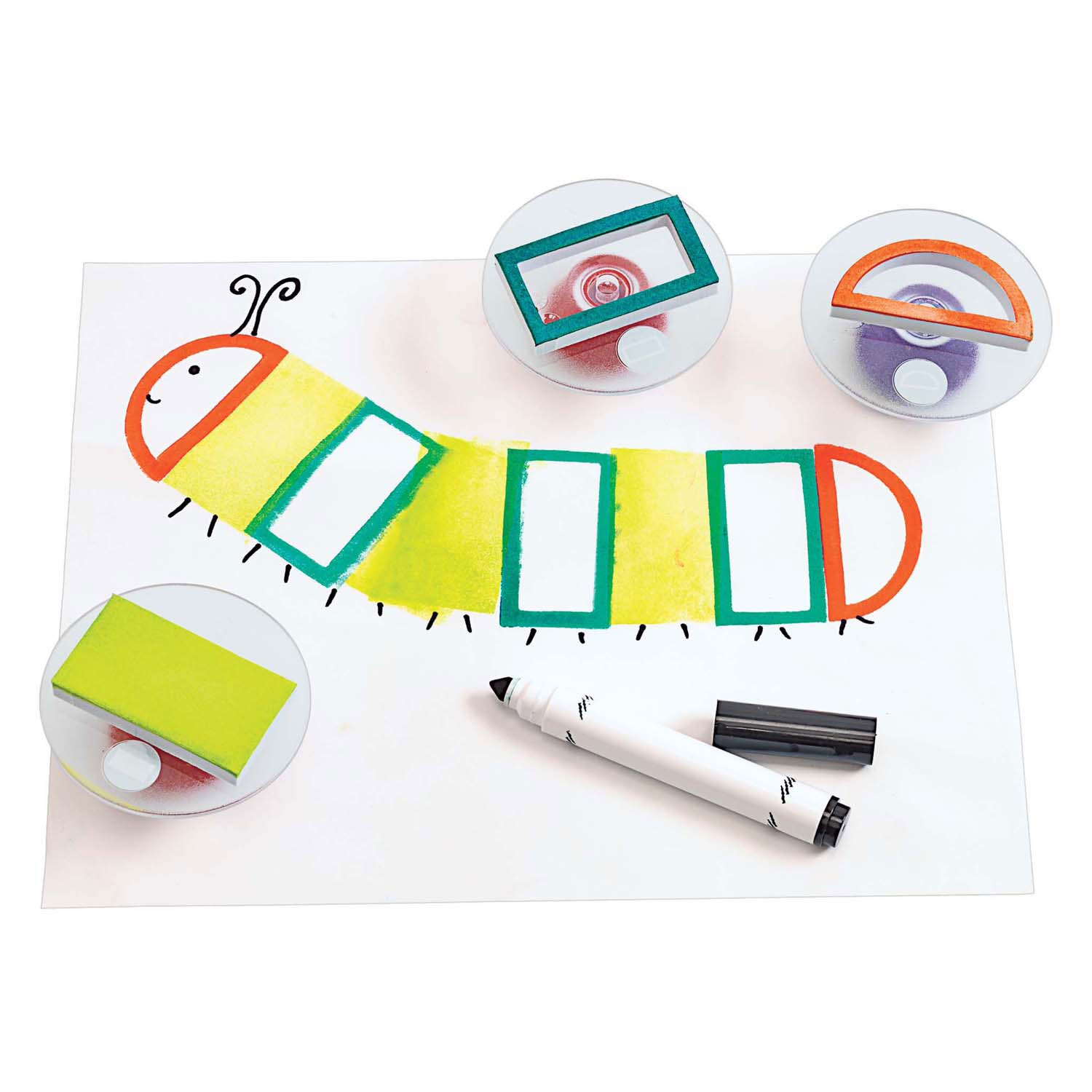 Colorations - Tampons Easy Grip Géométriques, 14 pièces.