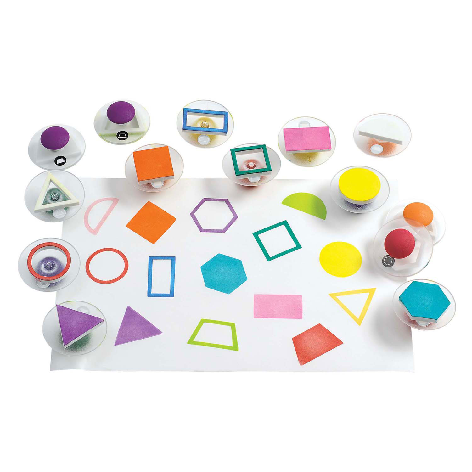 Colorations - Tampons Easy Grip Géométriques, 14 pièces.