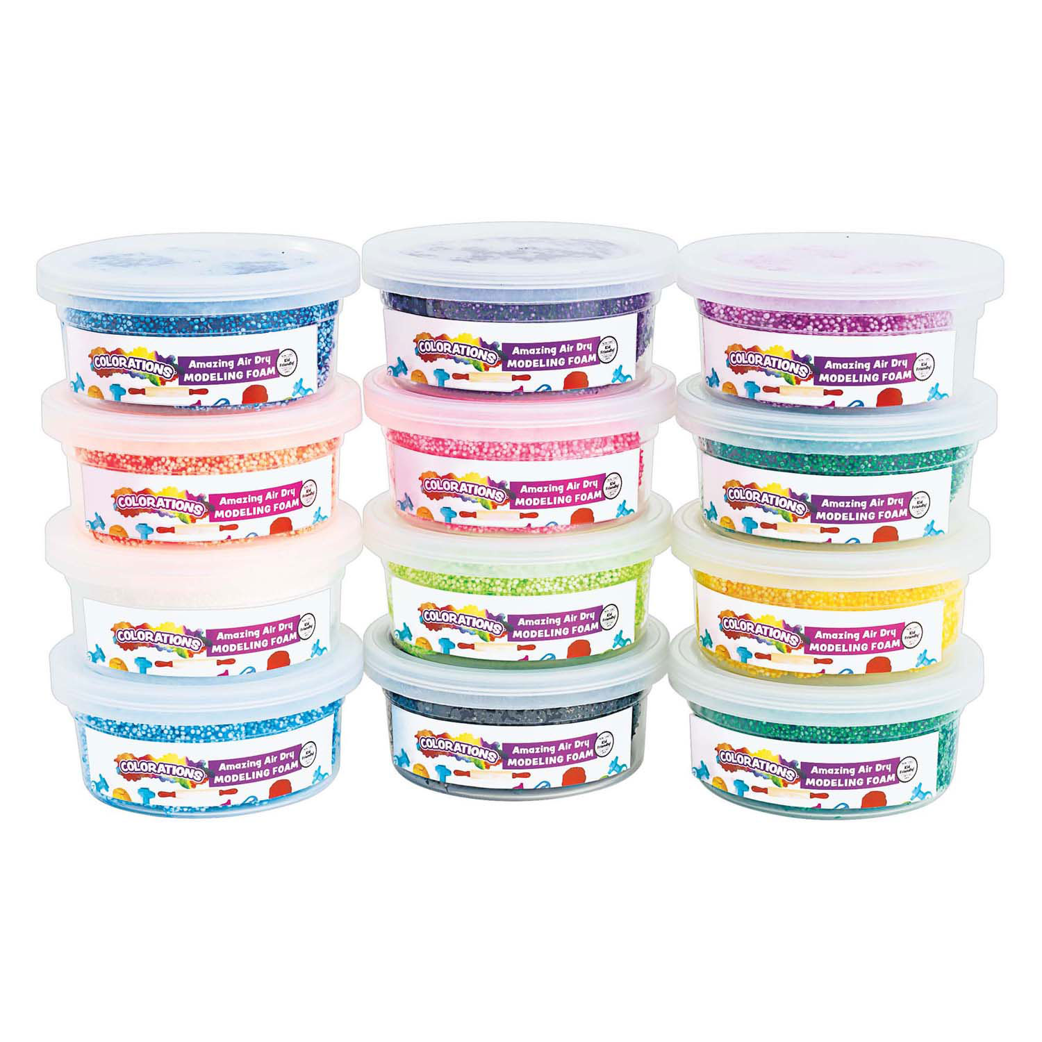 Colorations - Argile mousse colorée, 12 pièces.