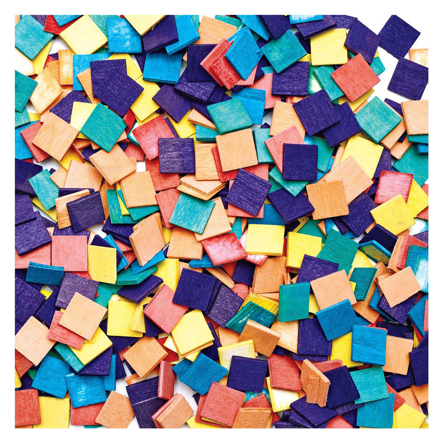 Colorations - Houten Mozaïek Vierkantjes, 1000st.