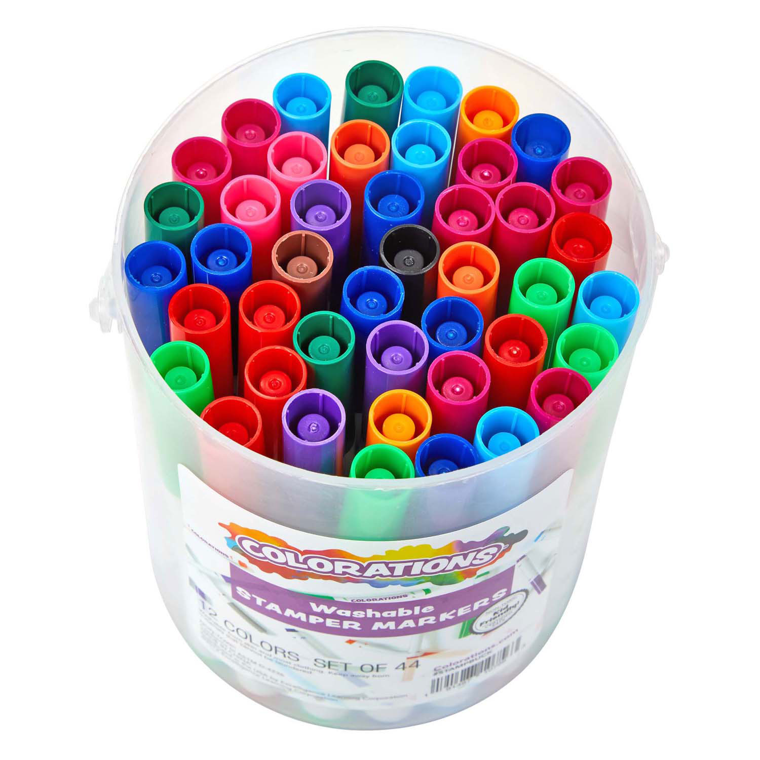 Colorations - Marqueurs pour tampons lavables, 44 pièces.