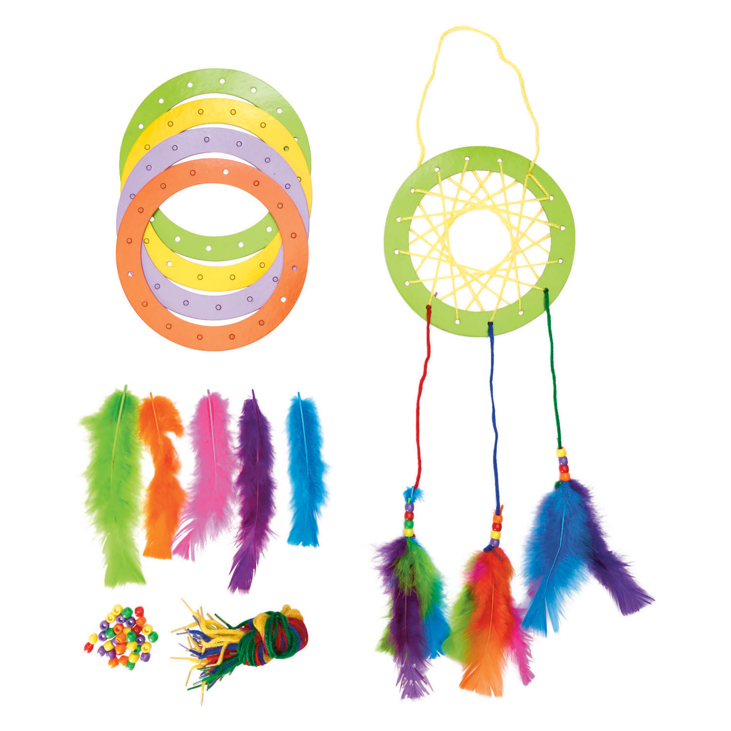 Colorations - Knutselset Kleurrijke Dromenvangers - Set van 12