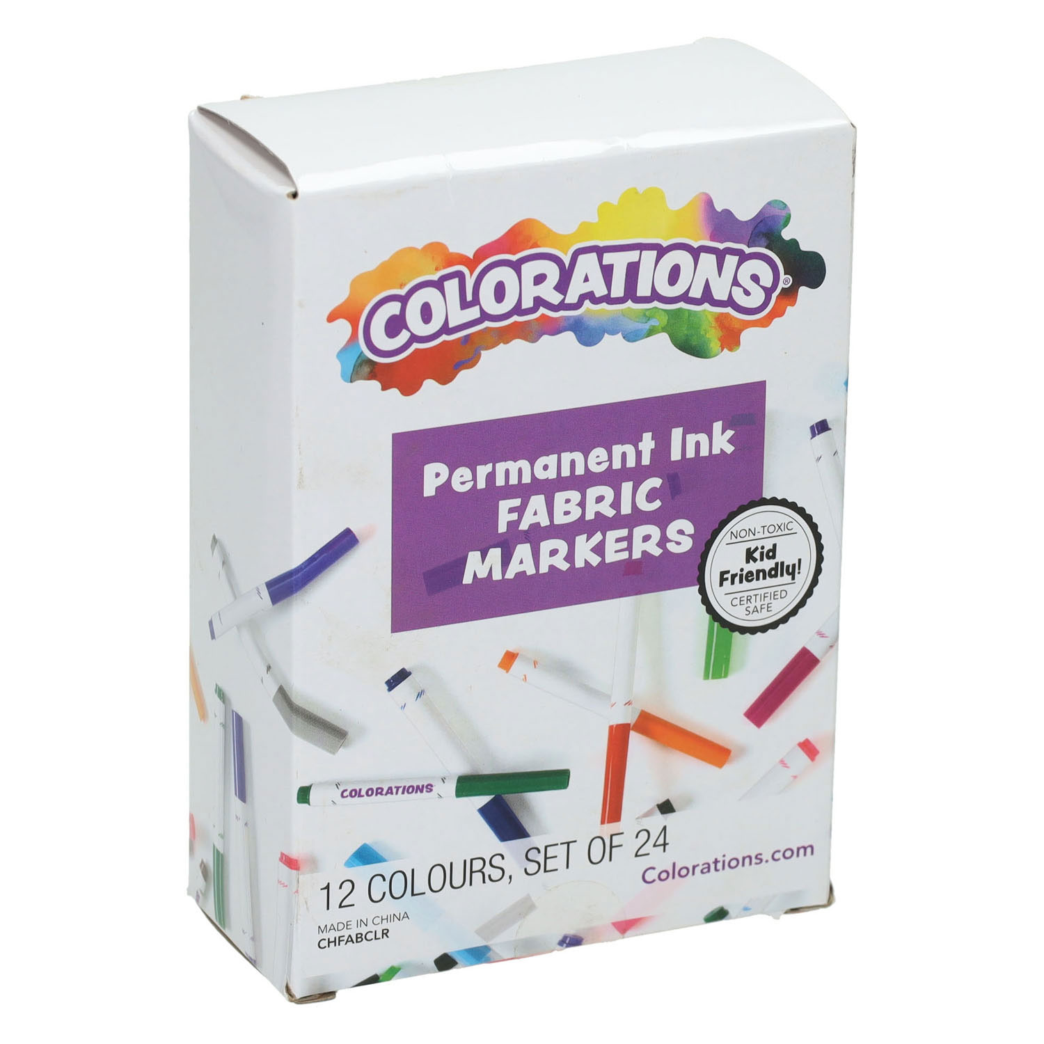 Colorations - Permanente Textielstiften in 12 Kleuren - 24st.