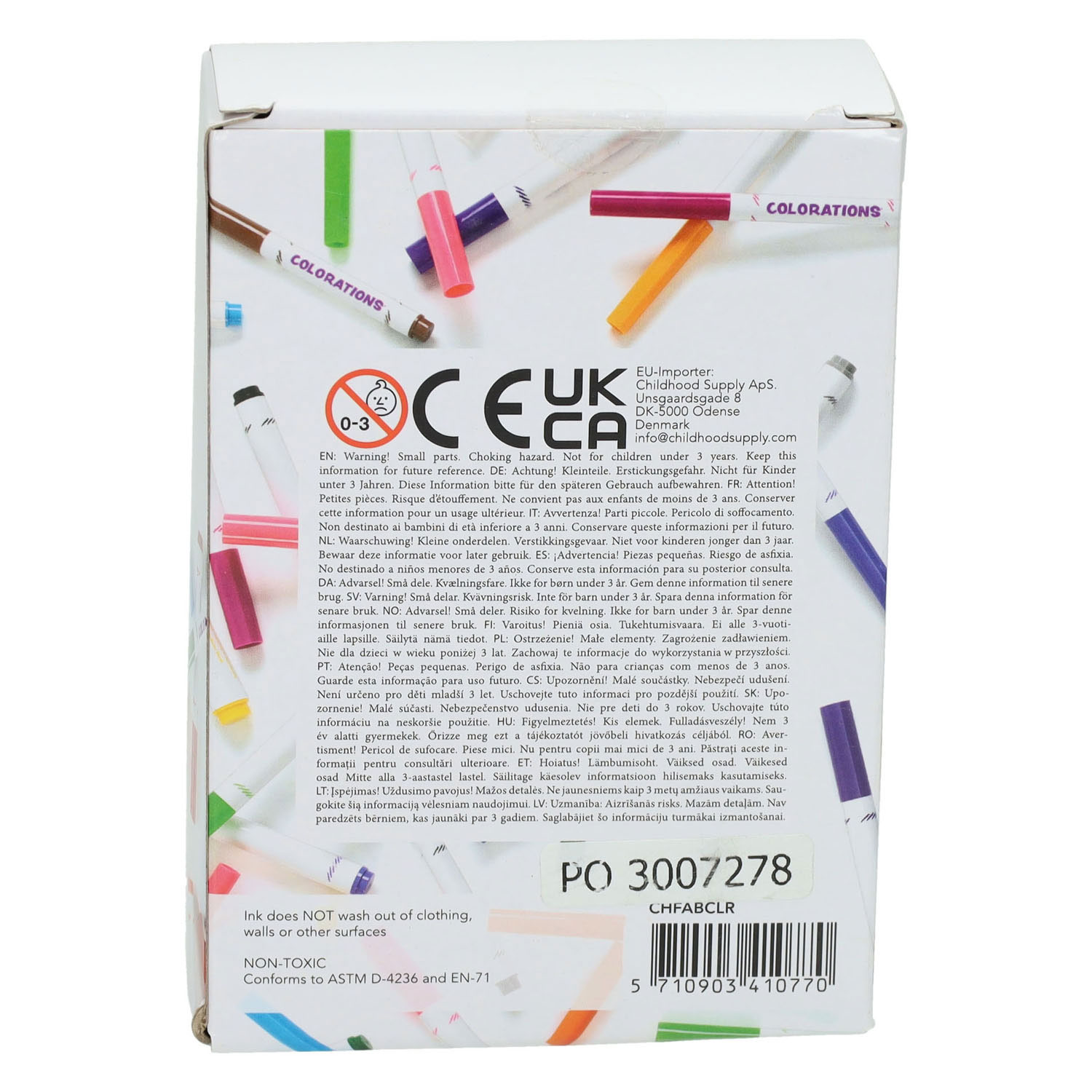 Colorations - Permanente Textielstiften in 12 Kleuren - 24st.