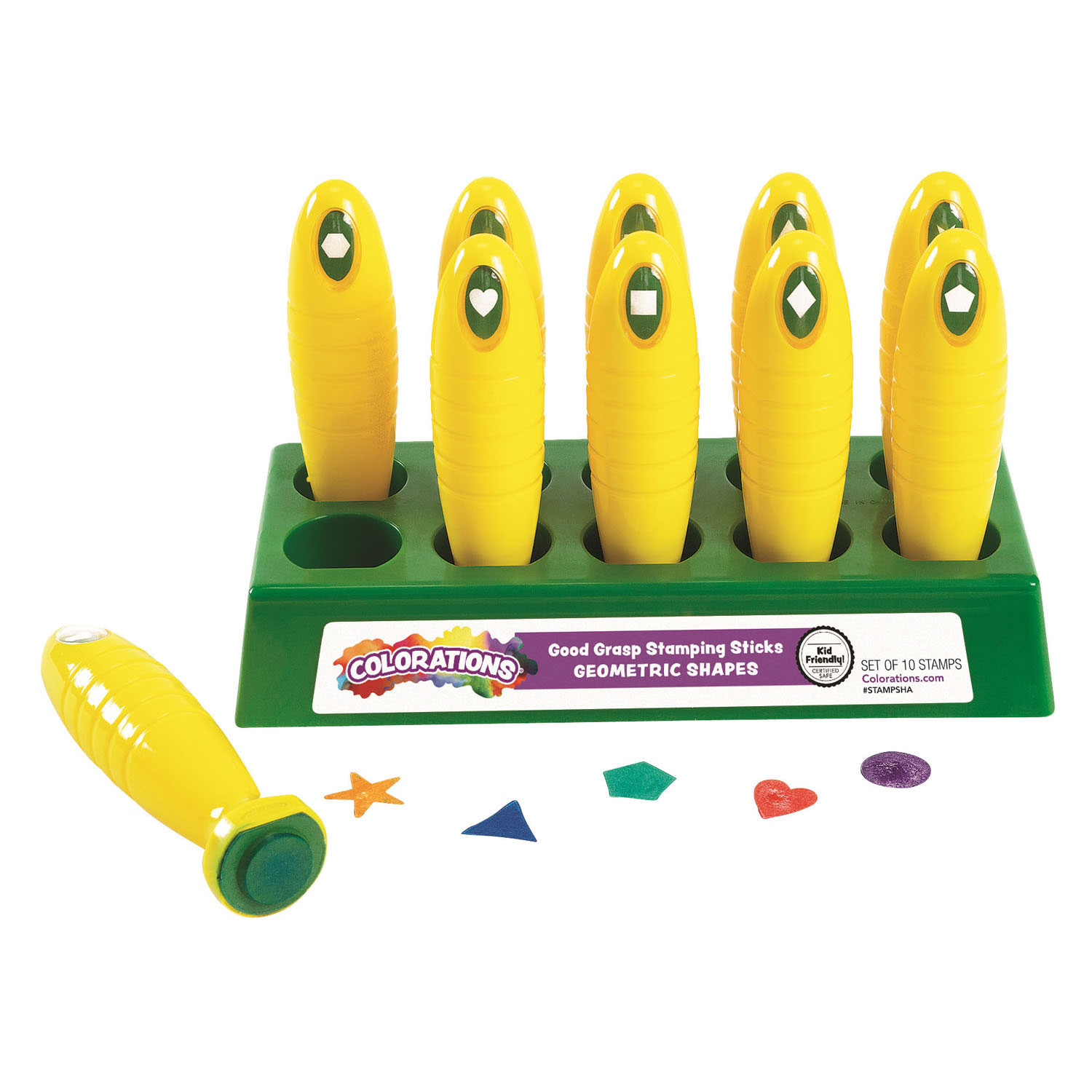 Colorations - Stempelstäbchen mit geometrischen Formen - 10-teilig.