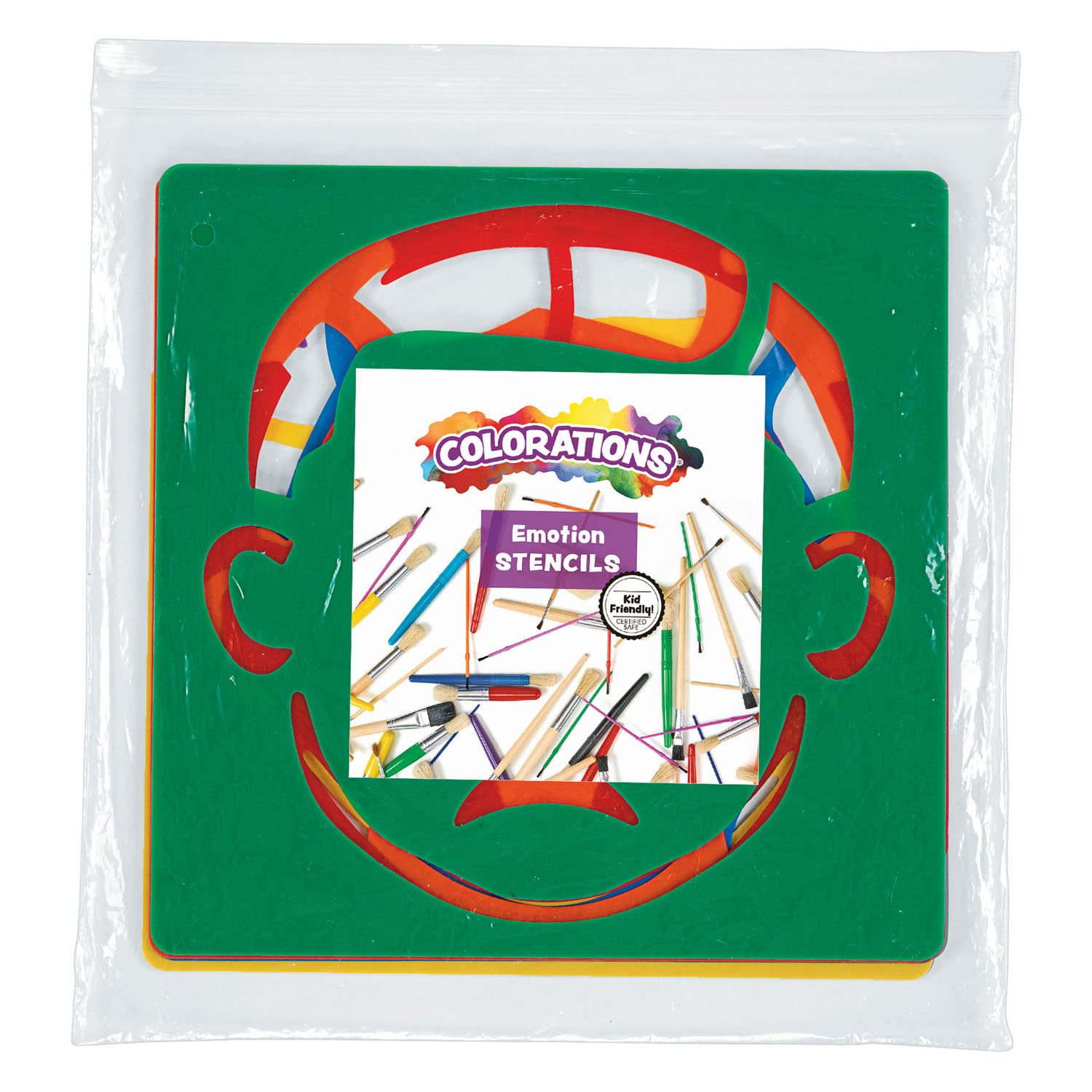Colorations - Pochoirs d'émotions réutilisables - 6 pièces.