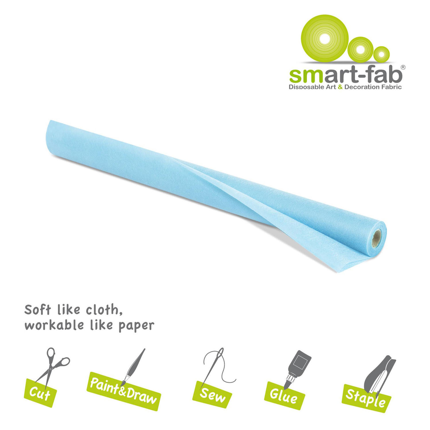 Rouleau Smart Fab 0,61 x 5,5 m - Bleu ciel