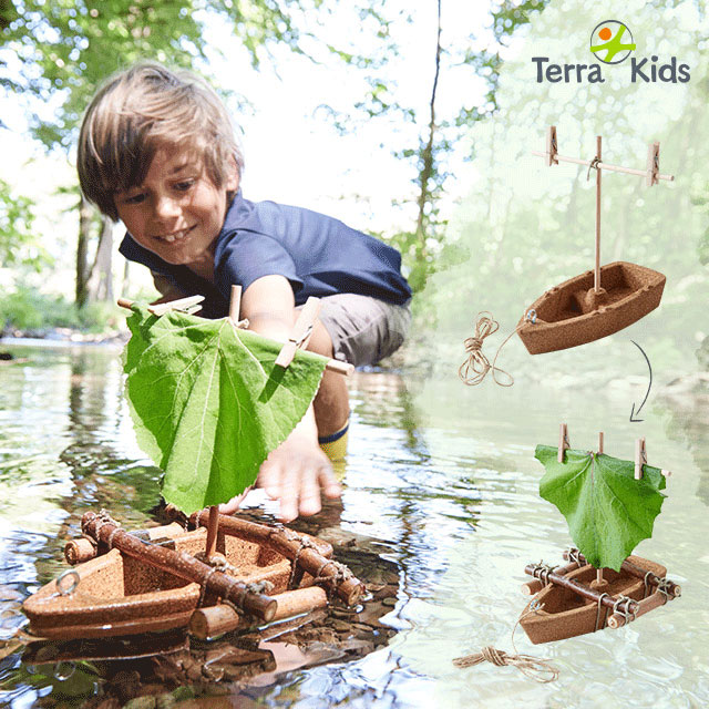 Haba Terra Kids - Kit de construction Bateau en liège