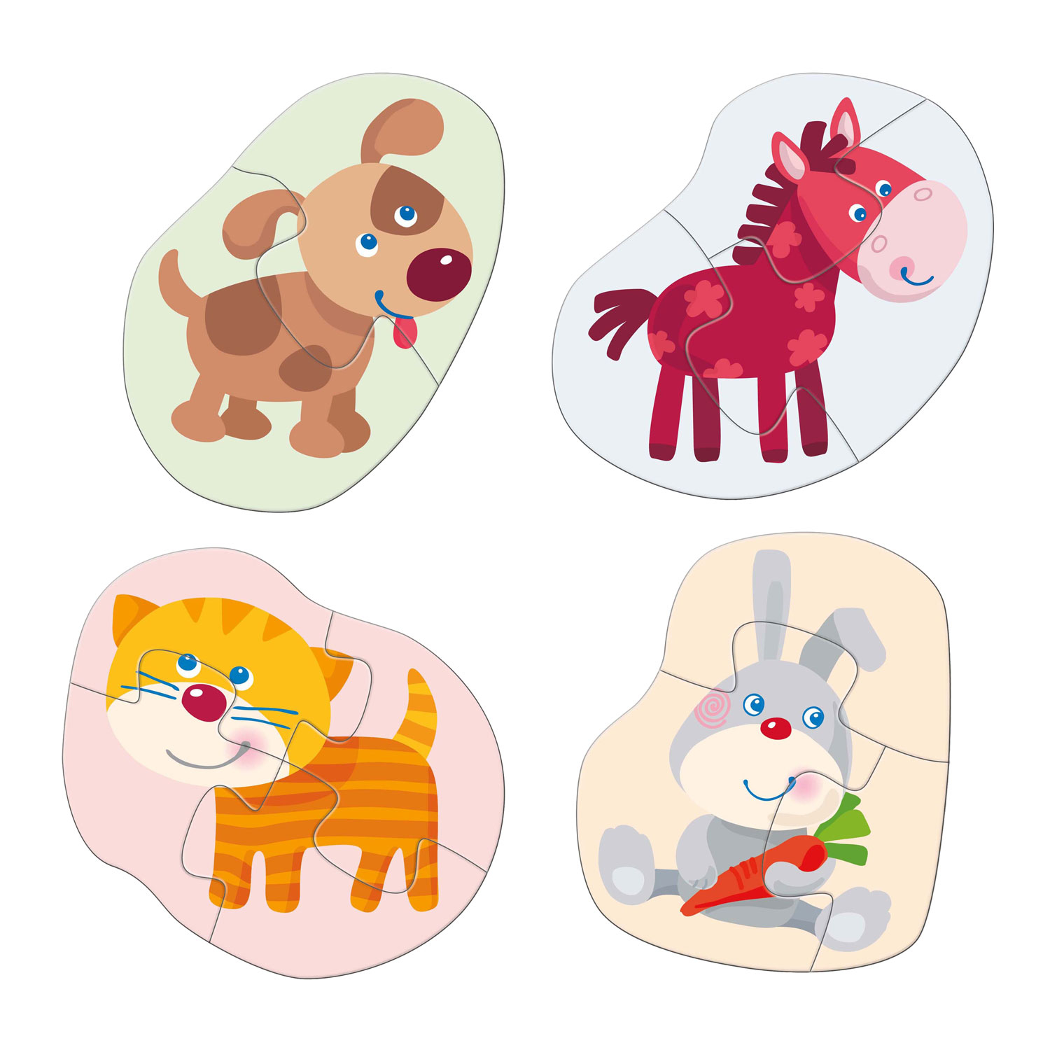 Haba 4 Eerste Puzzels Jonge Dieren