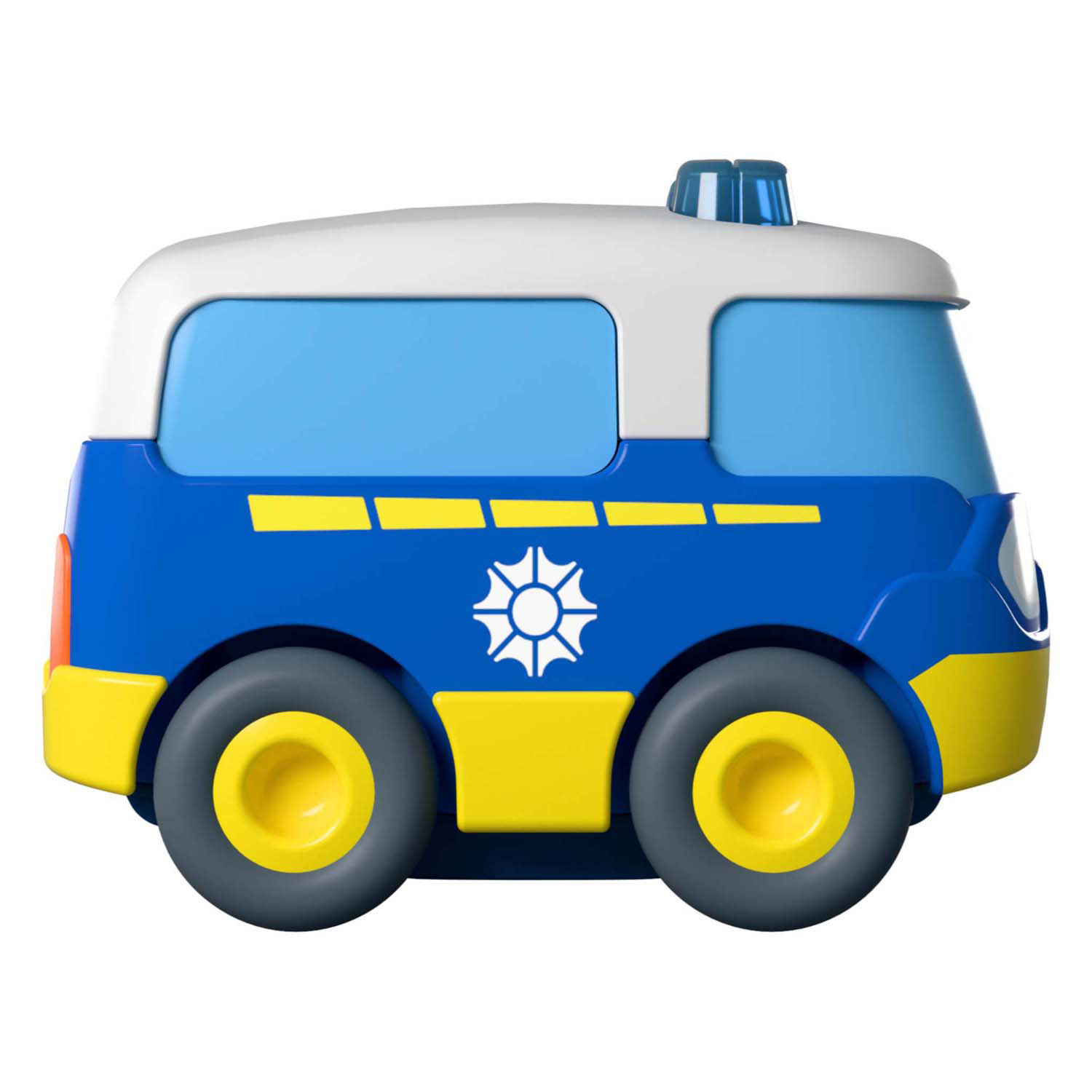 Haba Cars Polizeibus – Schwungradmotor – Nachhaltig aus recyceltem Kunststoff – Ab 2 Jahren