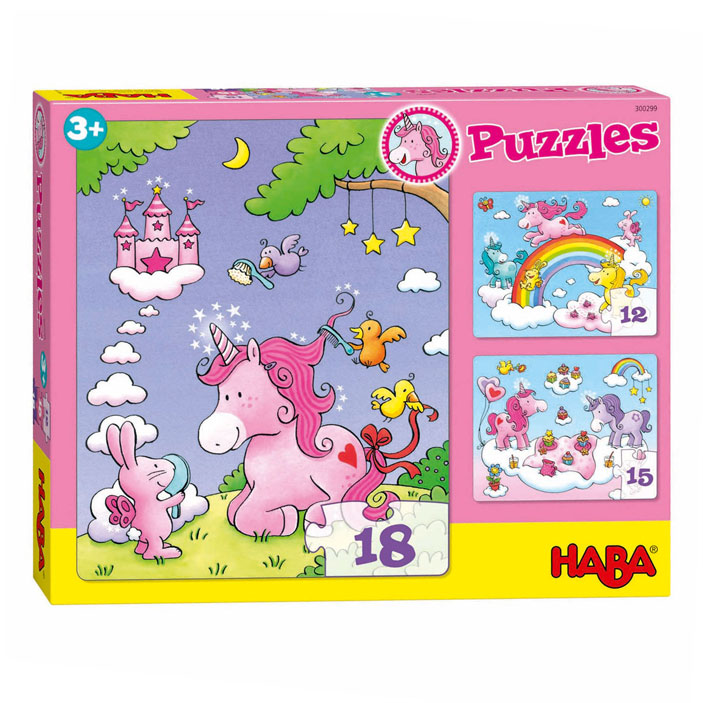 Haba Puzzels Eenhoorn Flonkerglans 3in1
