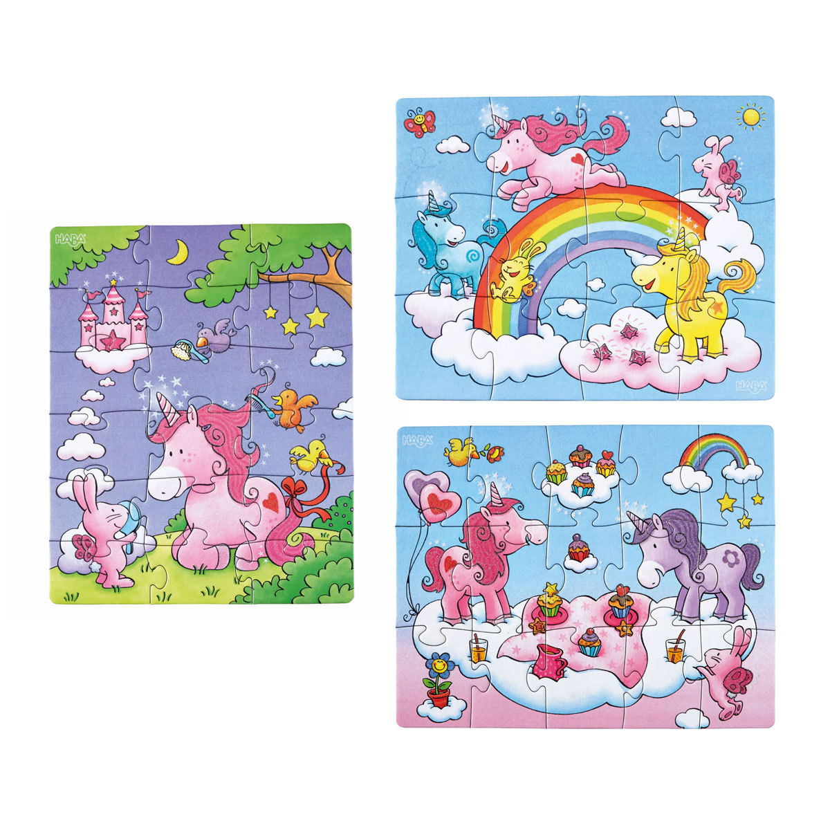 Haba Puzzels Eenhoorn Flonkerglans 3in1