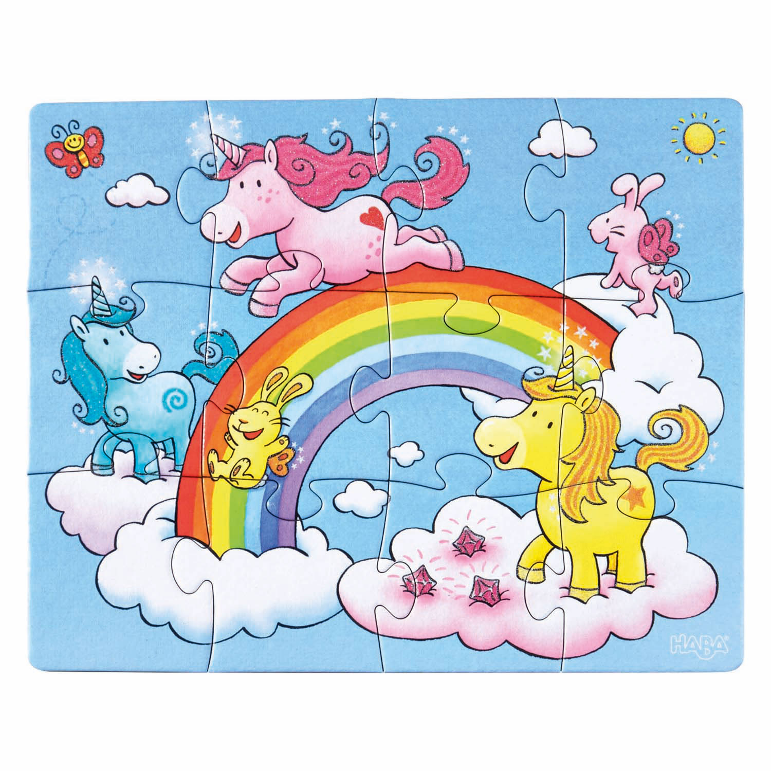 Haba Puzzels Eenhoorn Flonkerglans 3in1