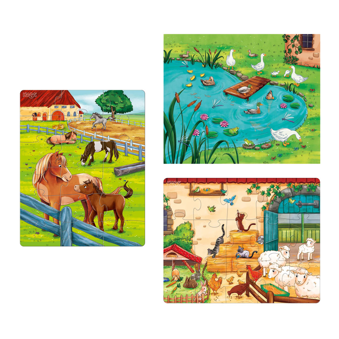 Haba Puzzels Boerderijdieren 3in1