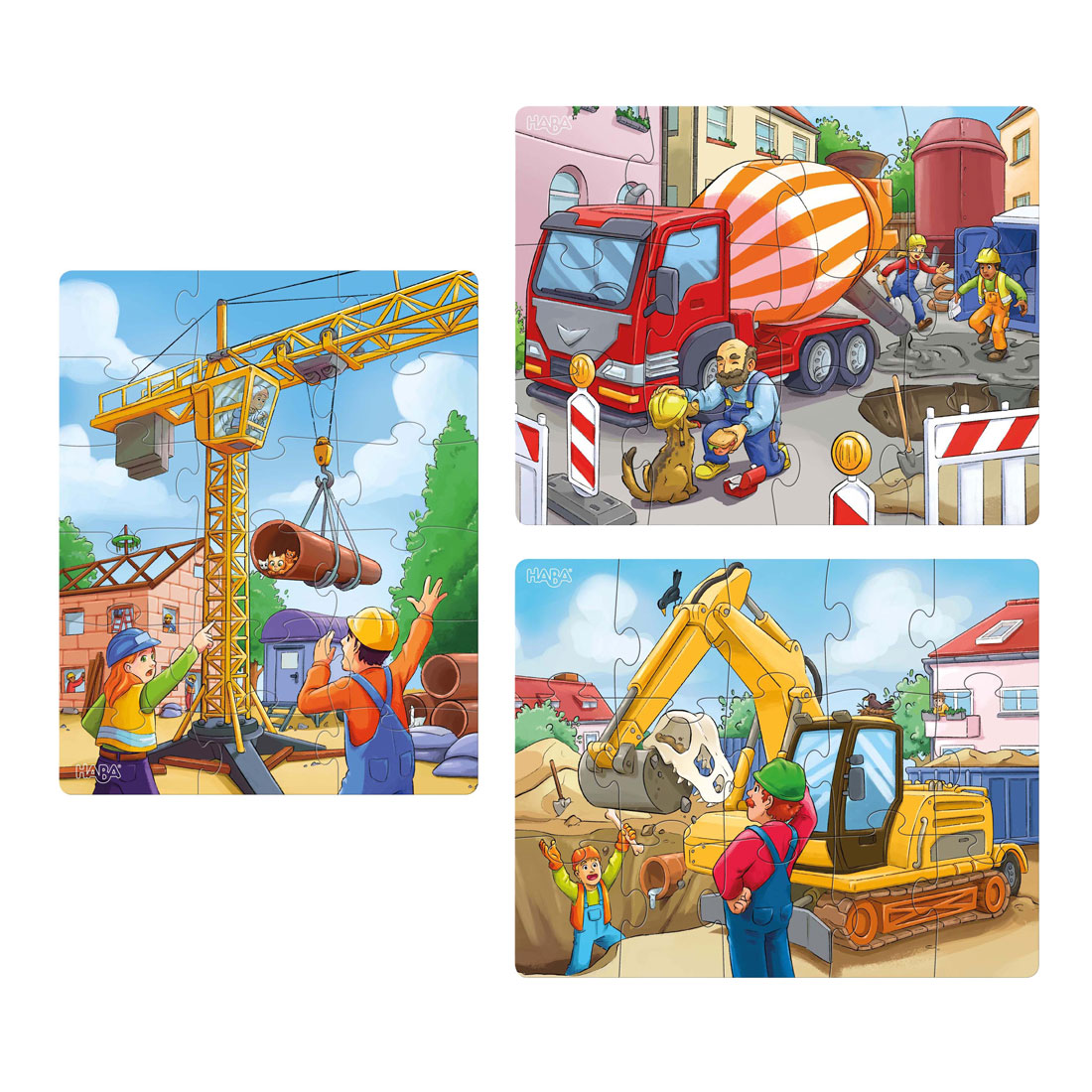 Haba Puzzles Baufahrzeuge 3in1