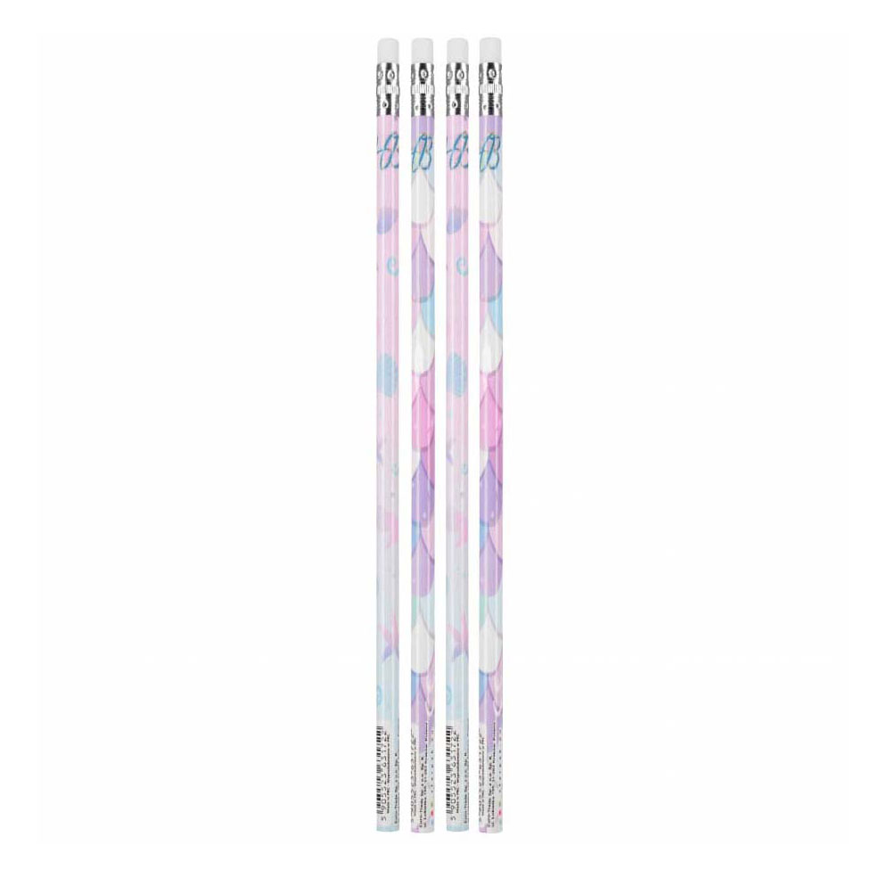 HB Bleistift mit Radiergummi Meerjungfrau, 4 Stk.