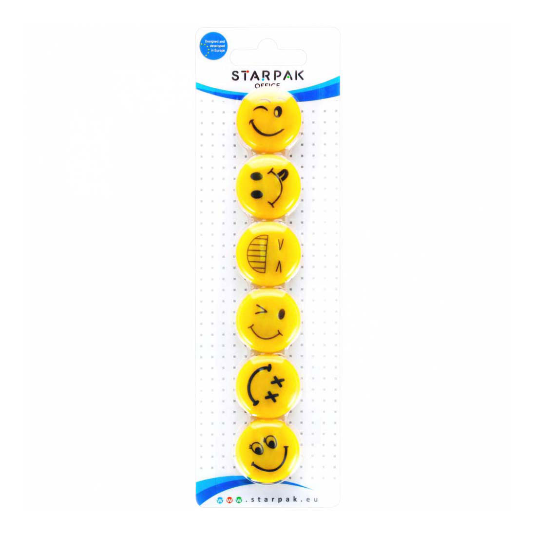 Magneet Mix Emoticons 30mm, 6st.