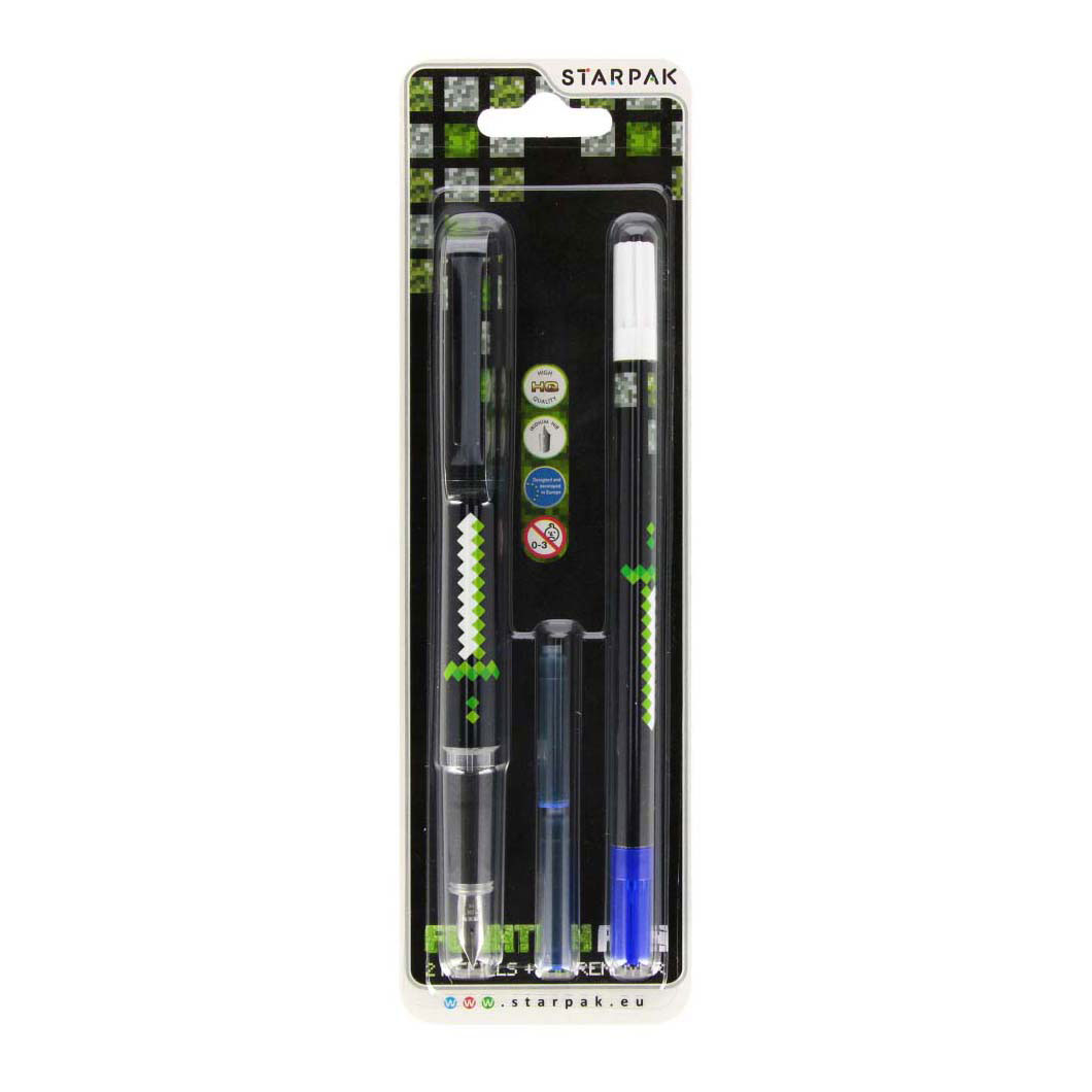 Stylo plume avec 2 recharges et efface-encre Pixel
