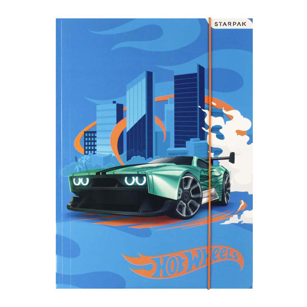 Carte avec élastique A4 Hot Wheels