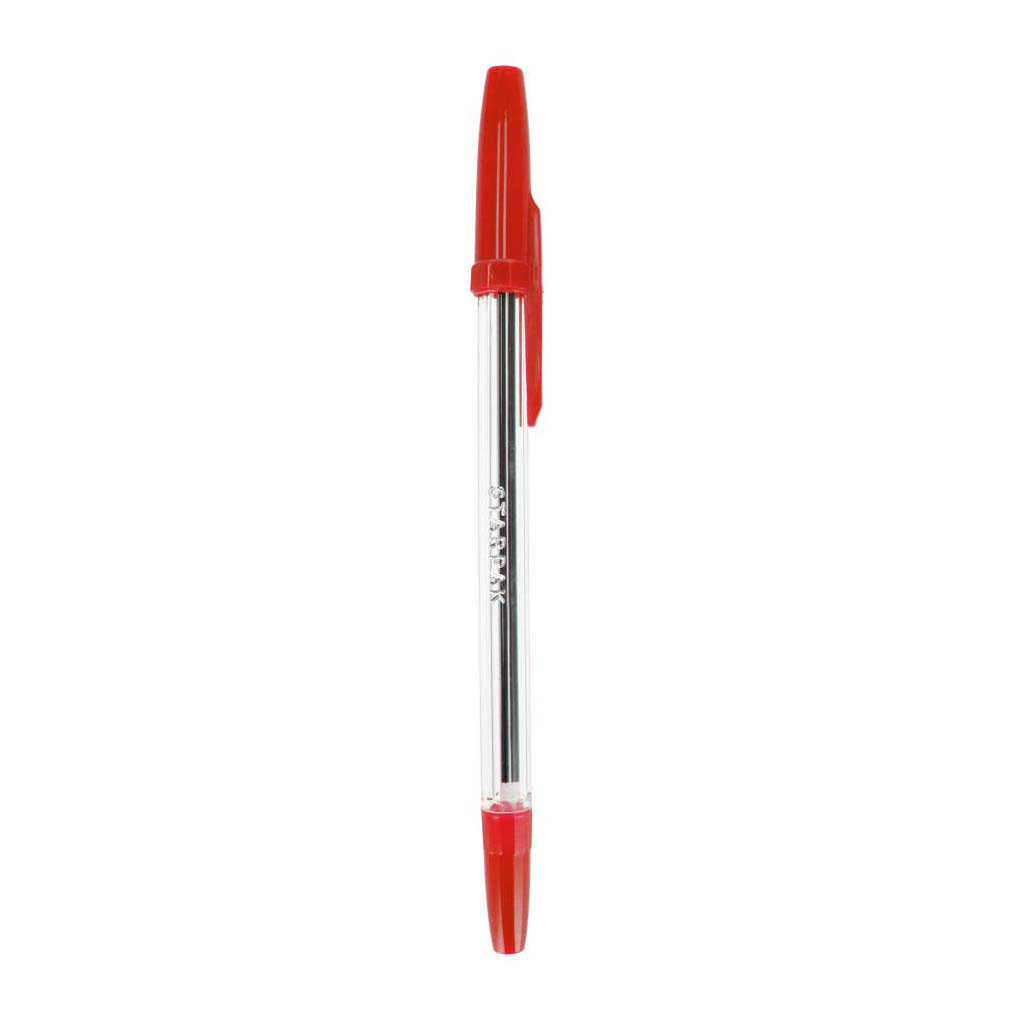 Stylo à bille avec capuchon rouge, 50 pièces.