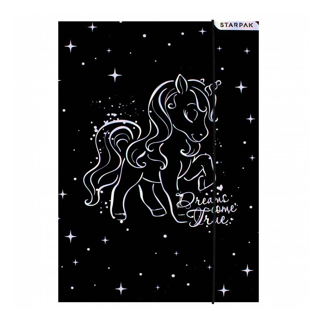 Karte mit Gummiband A4 Einhorn