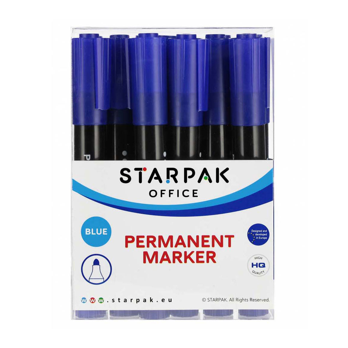 Permanentmarker rund blau, 12 Stk.