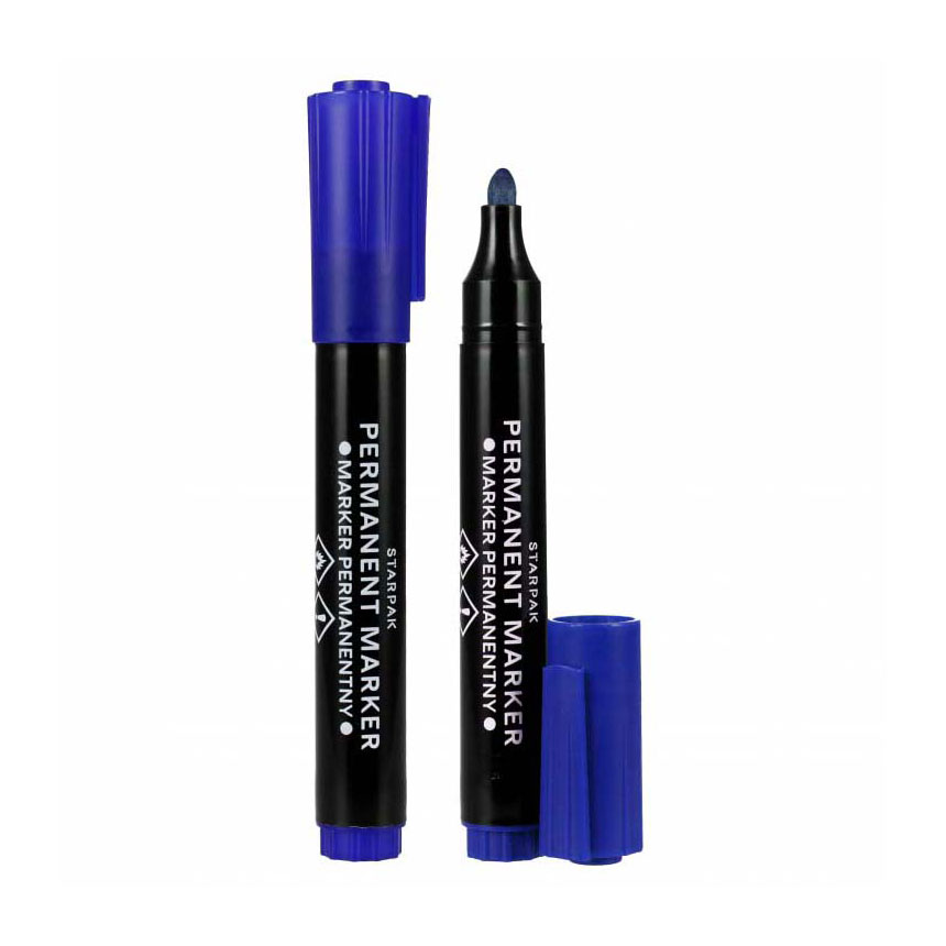 Permanentmarker rund blau, 12 Stk.
