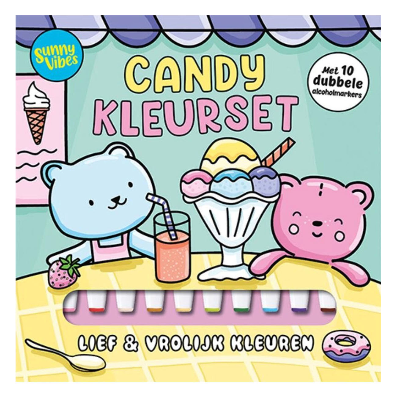Livre de coloriage Sunny Vibes - Coffret de coloriage Bonbons