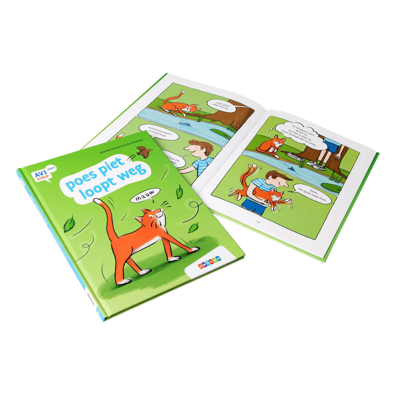 poes piet loopt weg - AVI Start Stripboek