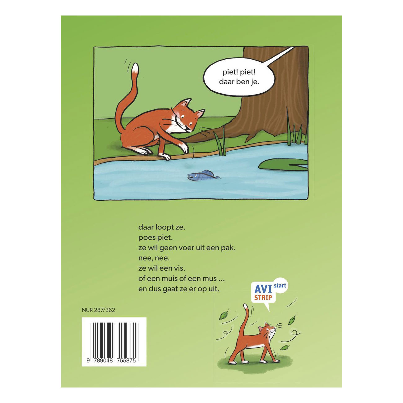 poes piet loopt weg - AVI Start Stripboek