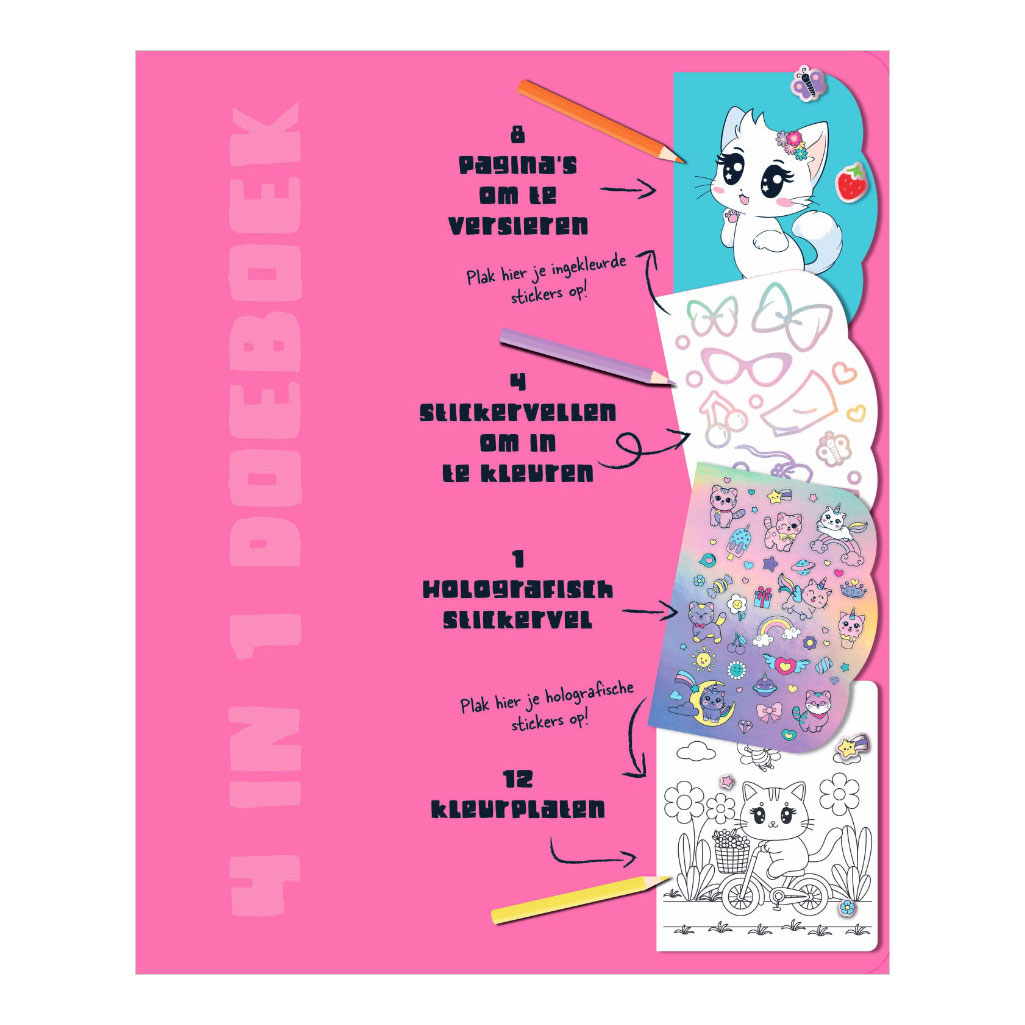 4-in-1 Doeboek - Kawaii Cuties