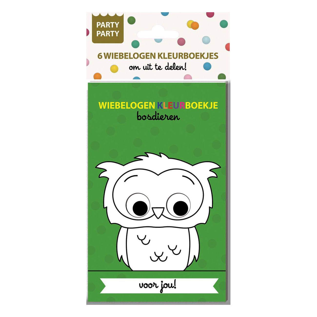 Party Party 6 Wiebelogen Kleurboekjes - Bosdieren